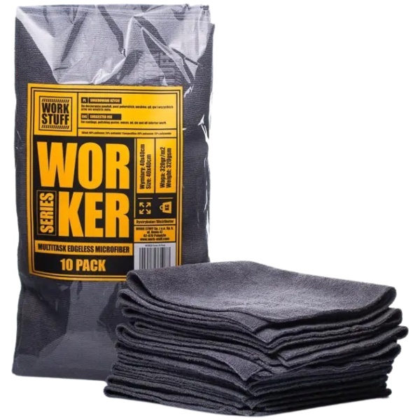 Work Stuff Worker Microfiber Set 10 Buc Laveta Microfibra Gri 40X40CM WS-098